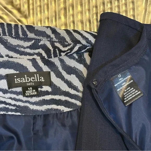 Isabella Navy and Gray Zebra Print Blazer - Picture 8 of 10